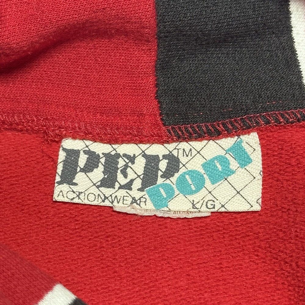 Vintage 1990s Black Red Bulls Colorway Lightweight Mock Neck Sweater Size Large - Picture 9 of 16